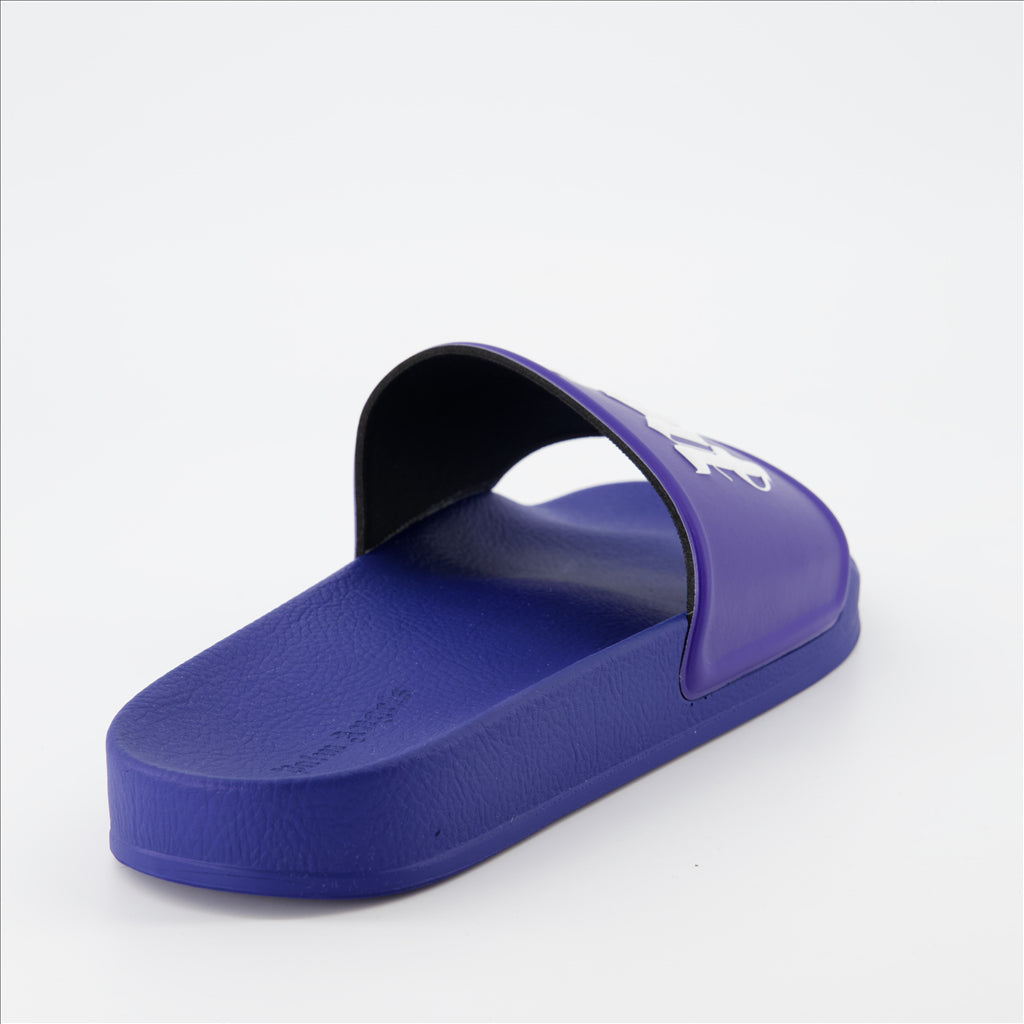 Open shoes Logo slides Palm Angels Purple Man