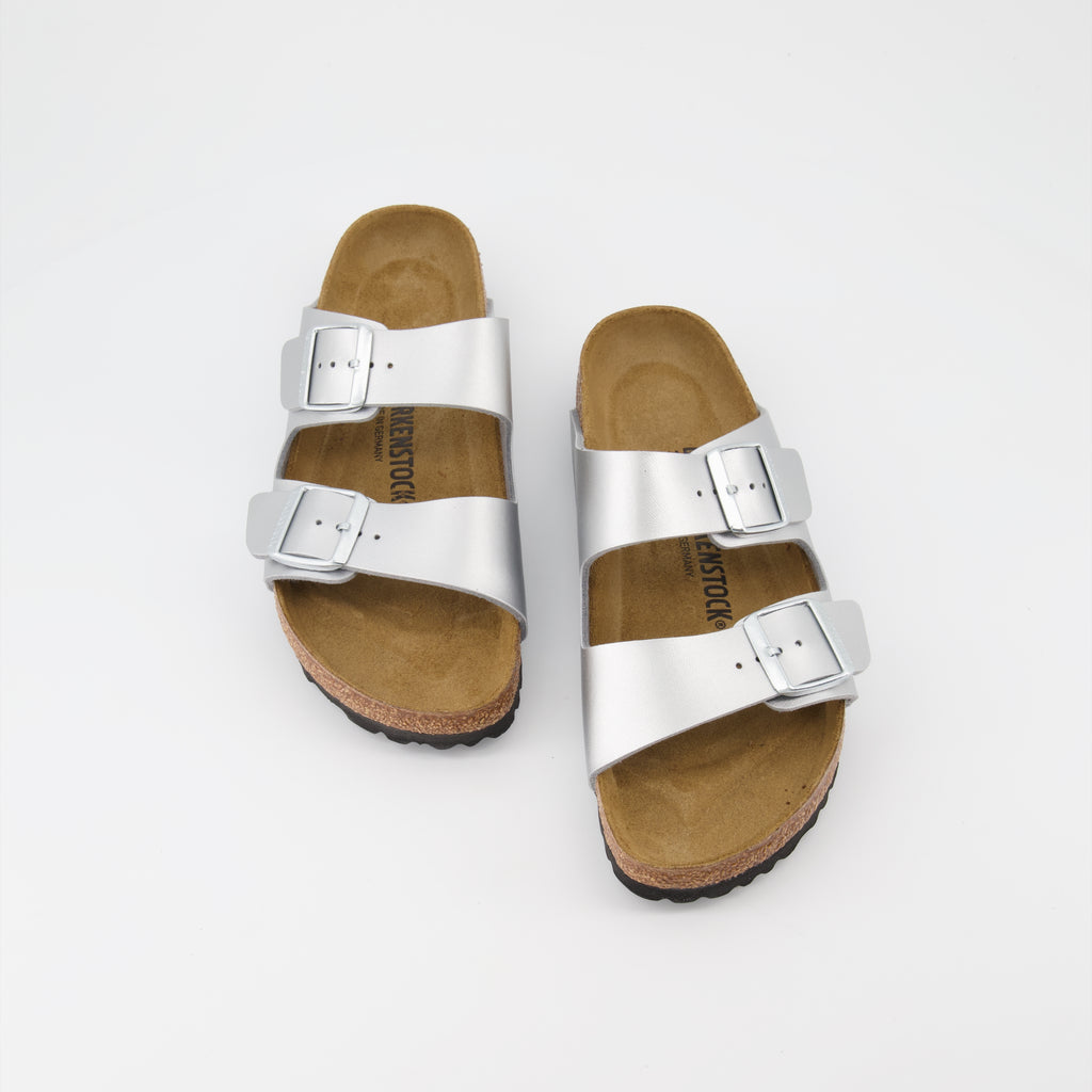 Offene schuhe Arizona Slipper Birkenstock Silber Femme