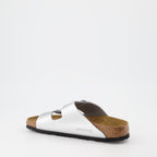 Zapatos abiertos Sandalias Arizona Birkenstock Plata Femme