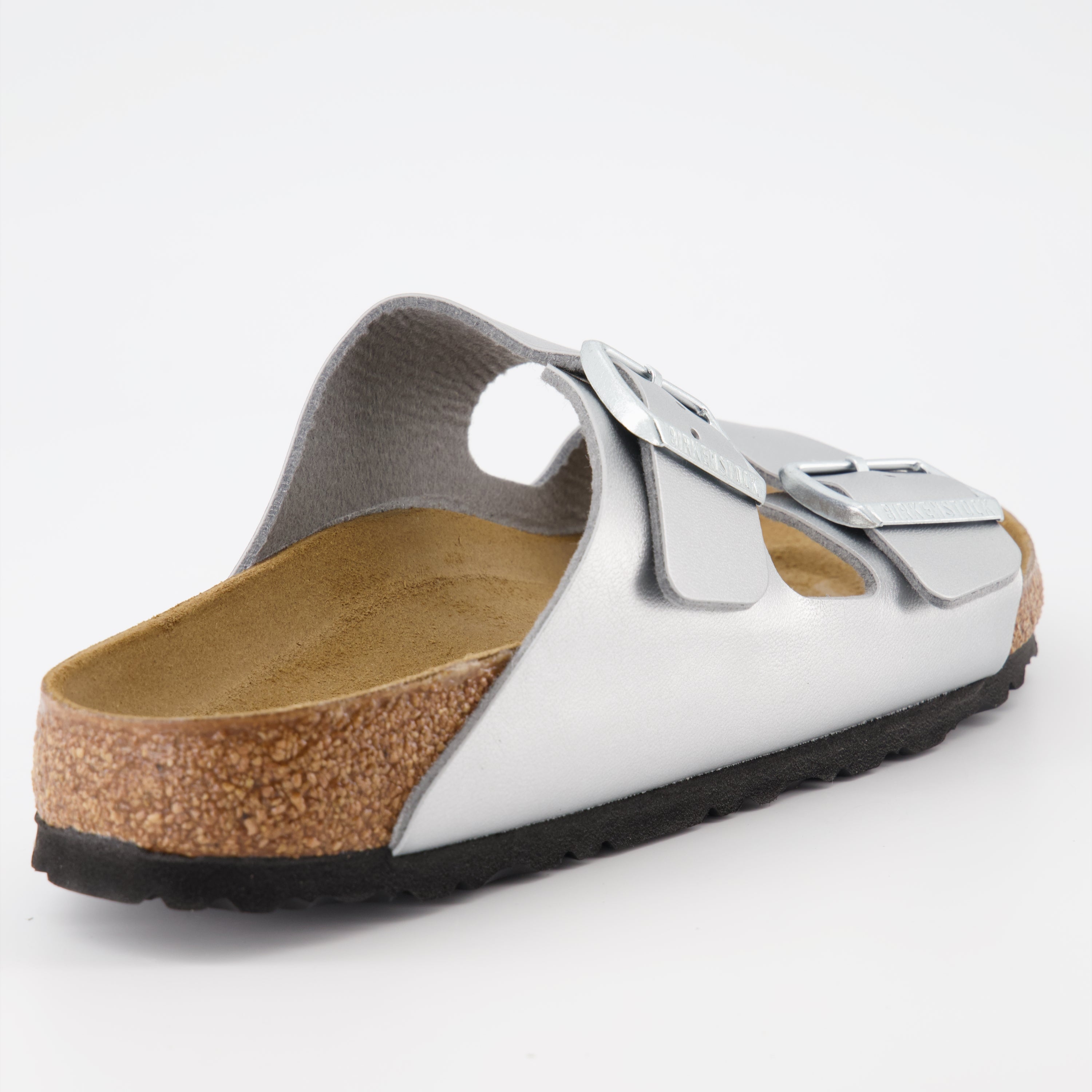 Offene schuhe Arizona Slipper Birkenstock Silber Femme