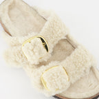Chaussures ouvertes Claquettes Arizona Big Buckle Birkenstock Beige Femme