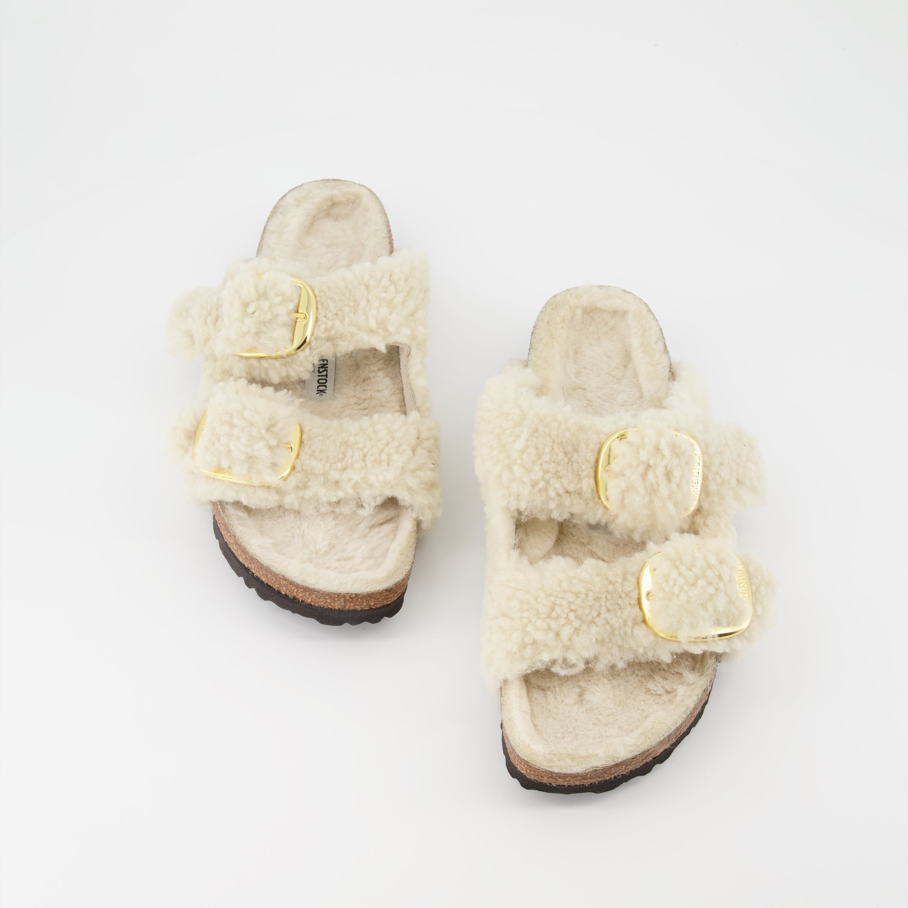 Offene schuhe Arizona Big Buckle Sandalen Birkenstock Beige Femme