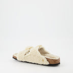 Chaussures ouvertes Claquettes Arizona Big Buckle Birkenstock Beige Femme