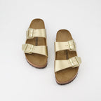Chaussures ouvertes Claquettes Arizona Birkenstock Doré Femme