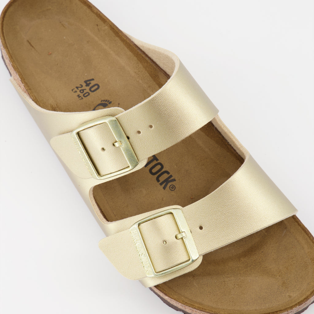 オープントゥシューズ アリゾナサンダル Birkenstock 金 女性