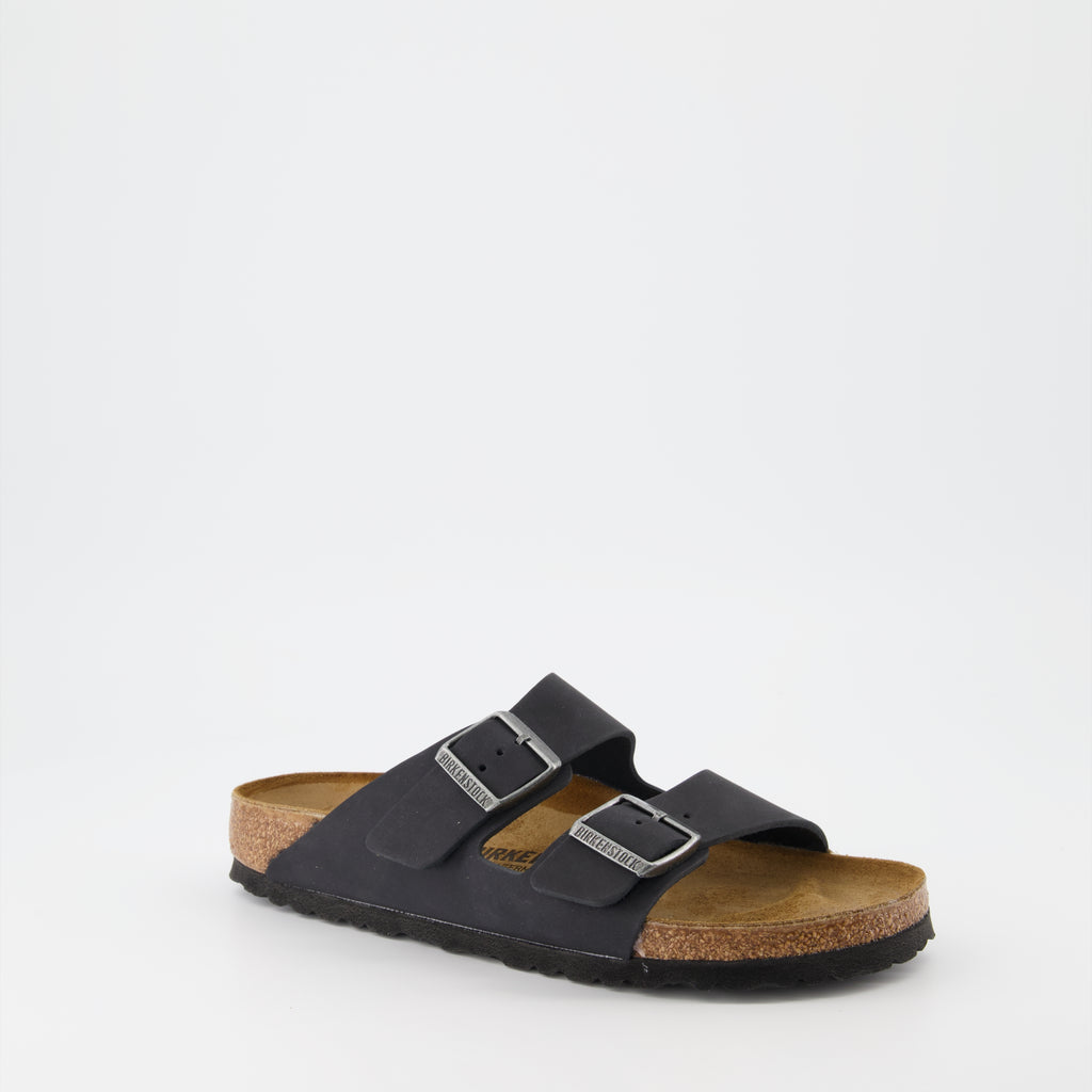 オープントゥシューズ アリゾナスリッパ Birkenstock 黒 女性