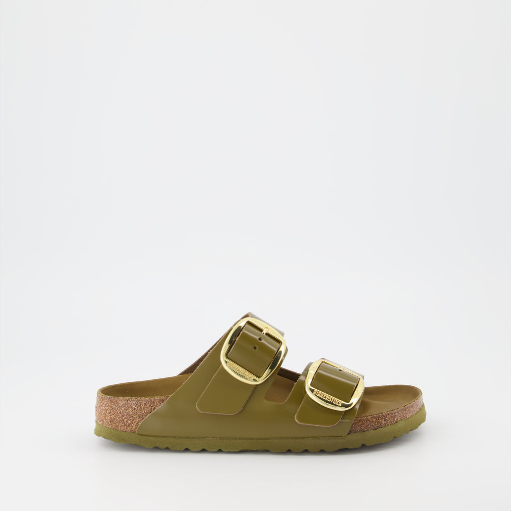 Offene schuhe Claquettes Arizona Birkenstock Grün Femme