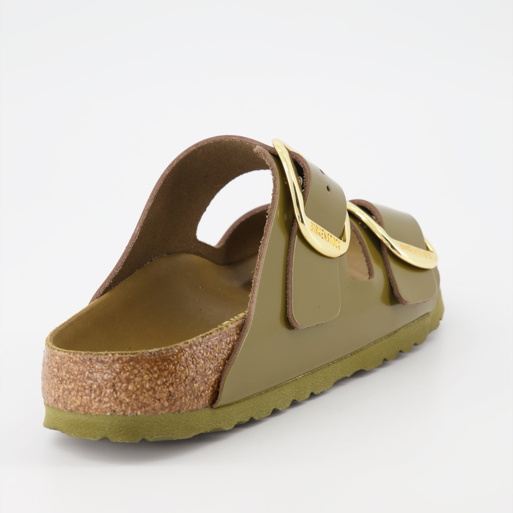 Offene schuhe Claquettes Arizona Birkenstock Grün Femme