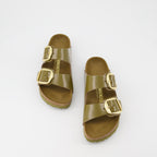 Offene schuhe Claquettes Arizona Birkenstock Grün Femme