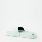オープントゥシューズ アロースライド Off-White 緑 男