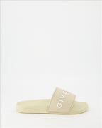 Offene schuhe Claquettes à logo Givenchy Beige Homme