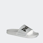 Offene schuhe Claquettes à logo Palm Angels Weiß Homme