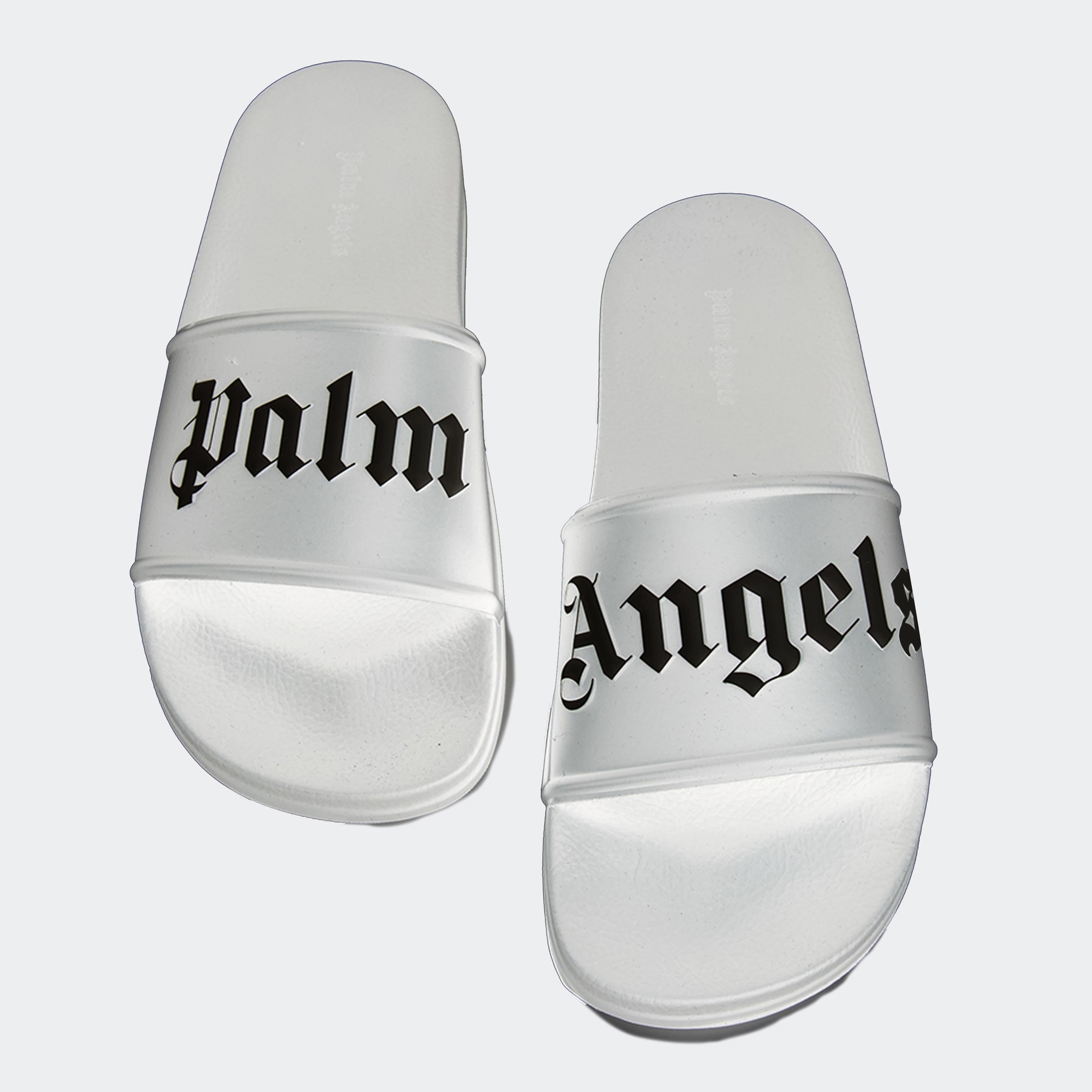 Scarpe aperte Claquettes à logo Palm Angels Bianco Homme