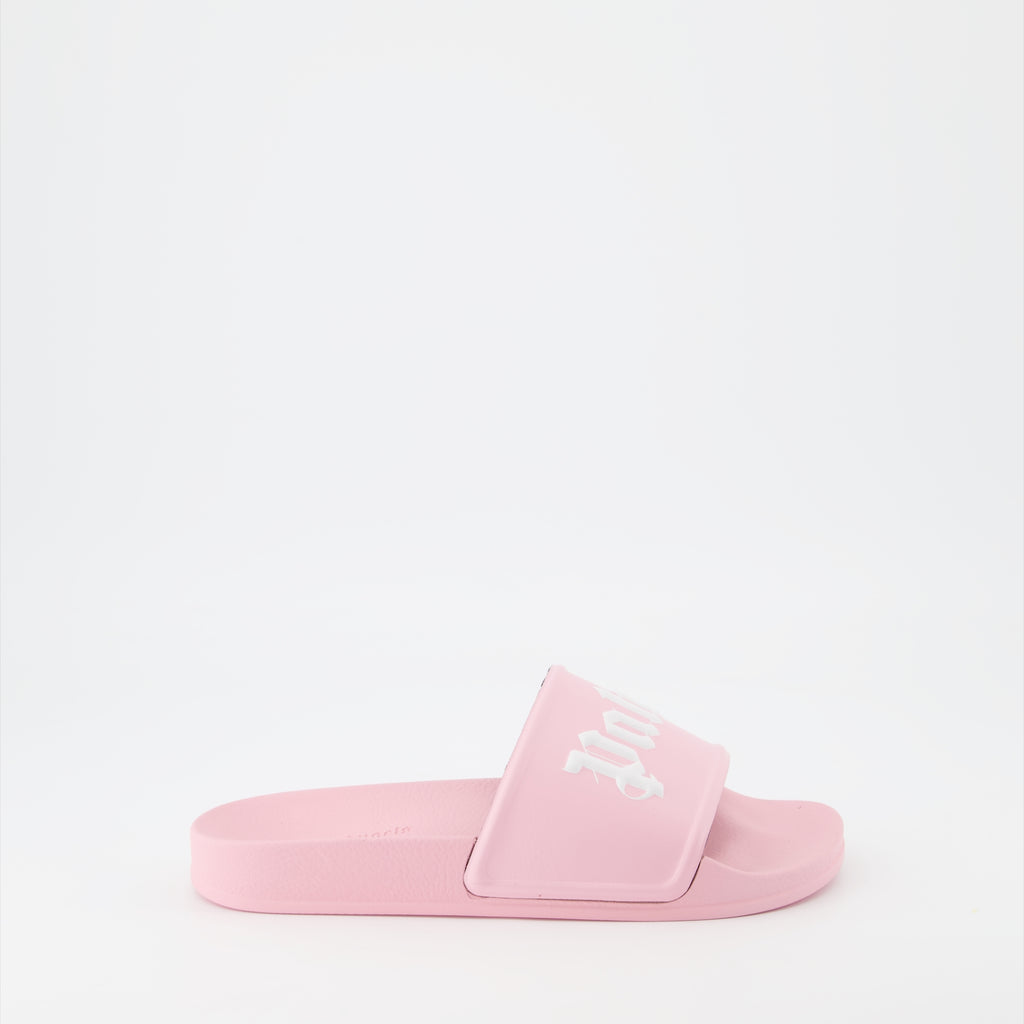 Scarpe aperte Claquettes à logo Palm Angels Rosa Femme