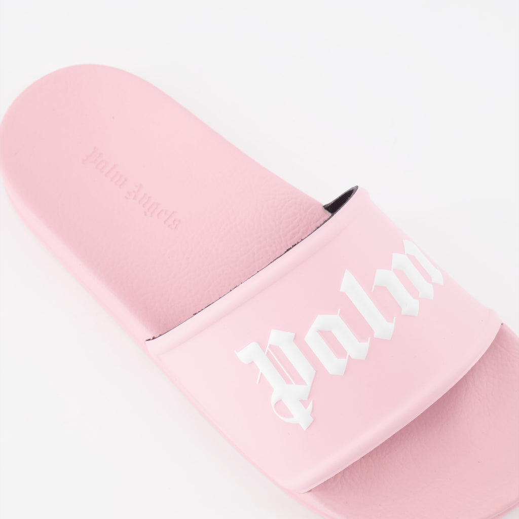 Scarpe aperte Claquettes à logo Palm Angels Rosa Femme