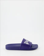 Offene schuhe Claquettes à logo Palm Angels Blau Homme