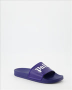 Offene schuhe Claquettes à logo Palm Angels Blau Homme