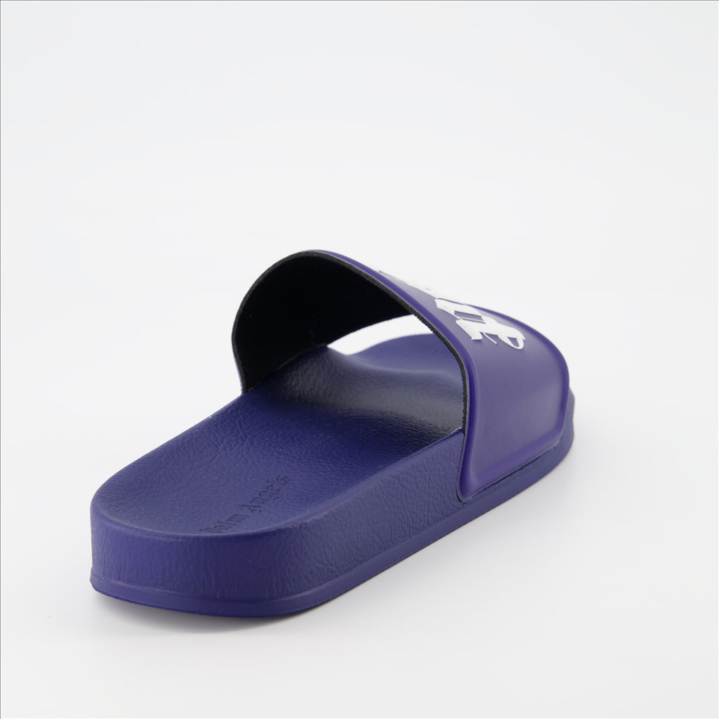 Scarpe aperte Claquettes à logo Palm Angels Blu Homme