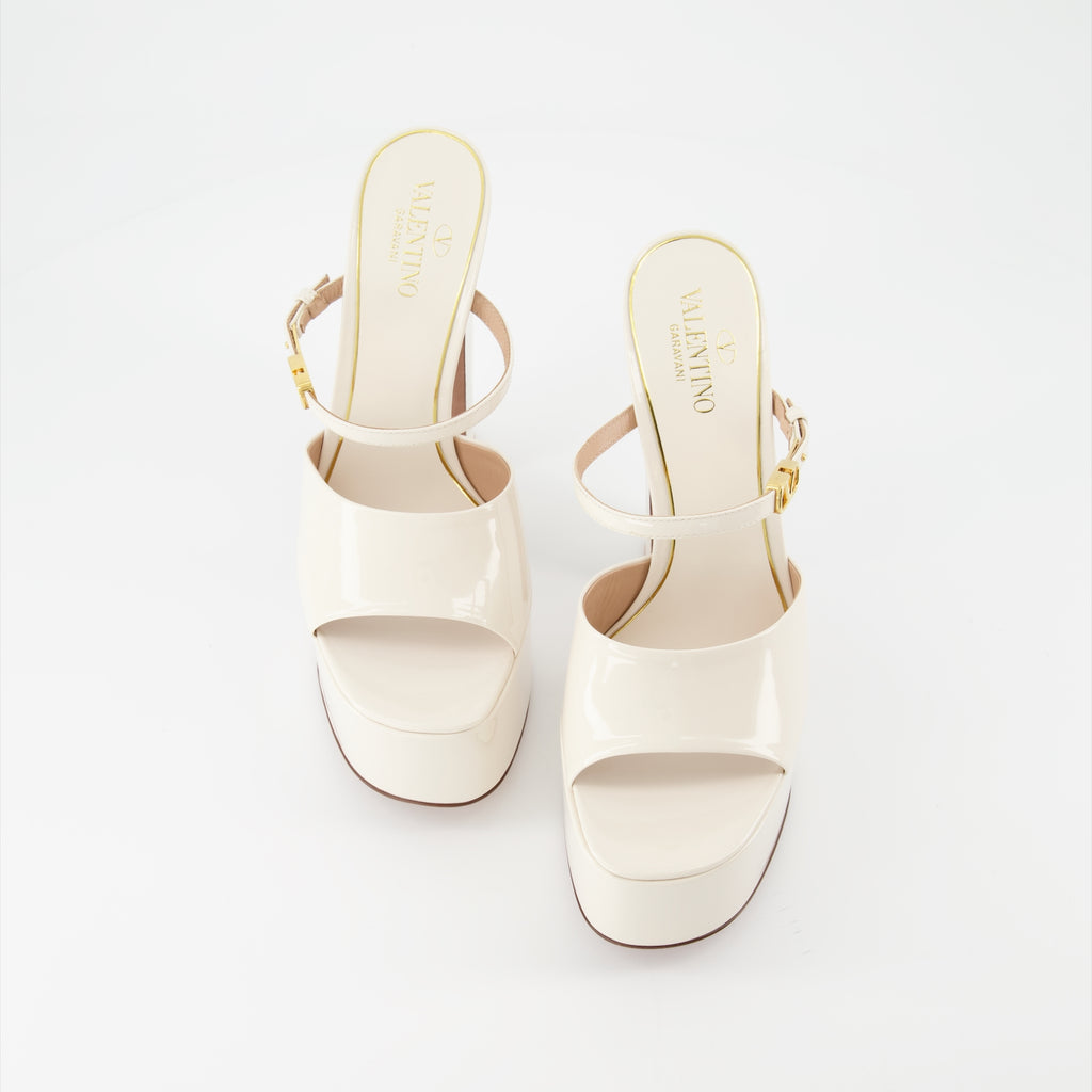 Zeppe Claquettes compensées Tan-Go Valentino Garavani Beige Femme