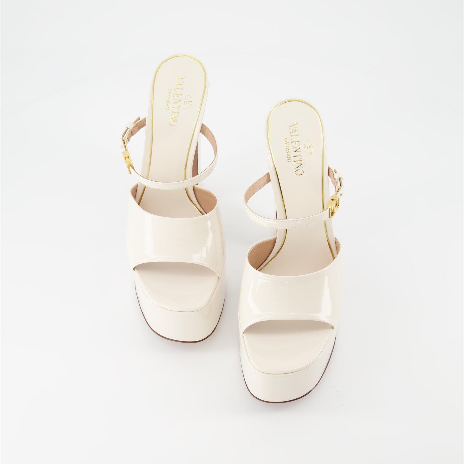 Zeppe Claquettes compensées Tan-Go Valentino Garavani Beige Femme