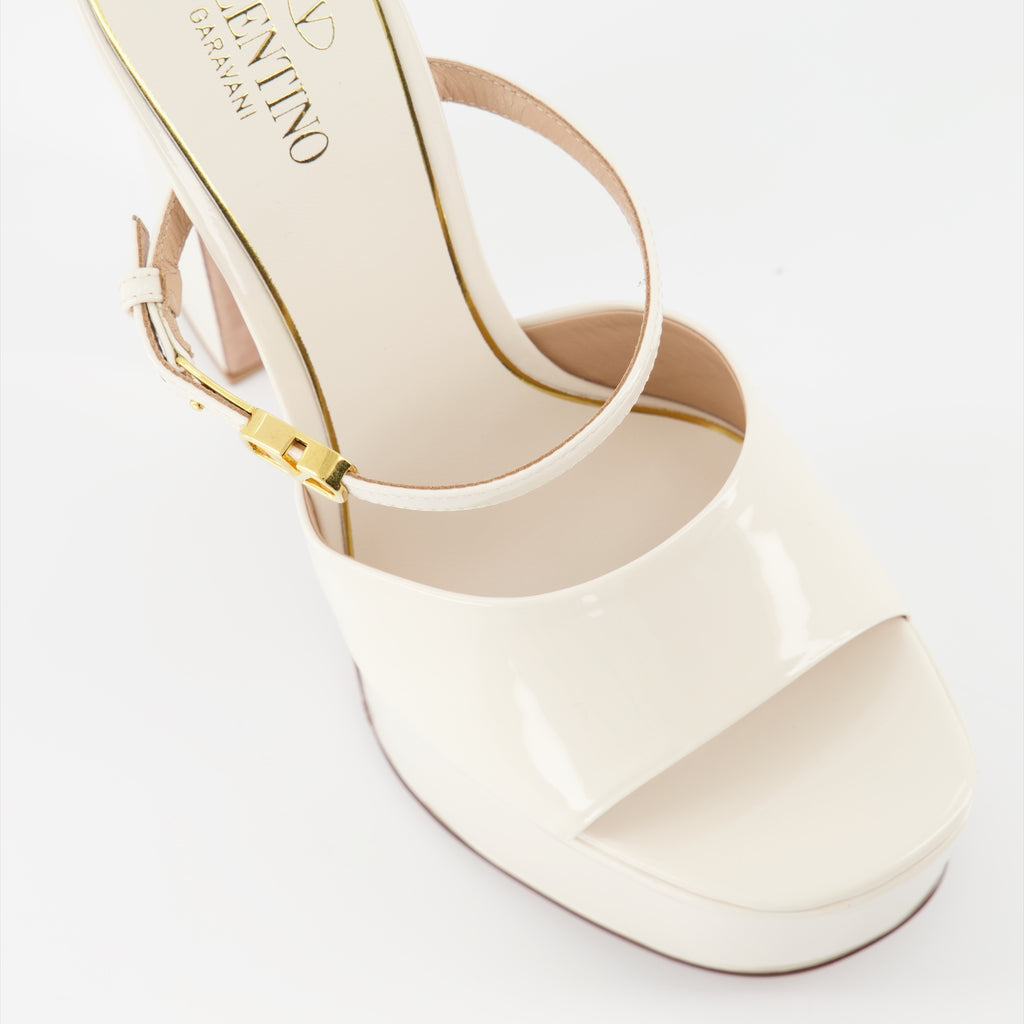 Zeppe Claquettes compensées Tan-Go Valentino Garavani Beige Femme