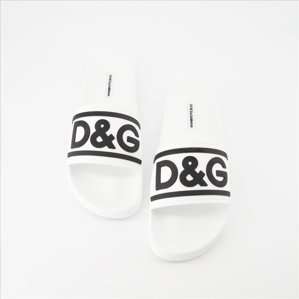 Chaussures ouvertes Claquettes DG Dolce & Gabbana Blanc Homme