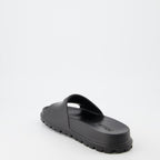 Open shoes Logo slides Prada Black Man