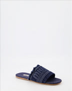 Baskets Claquettes en denim Miu Miu Bleu foncé Femme