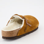 Open shoes Fur slides Birkenstock Brown Man