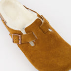 Open shoes Fur slides Birkenstock Brown Man