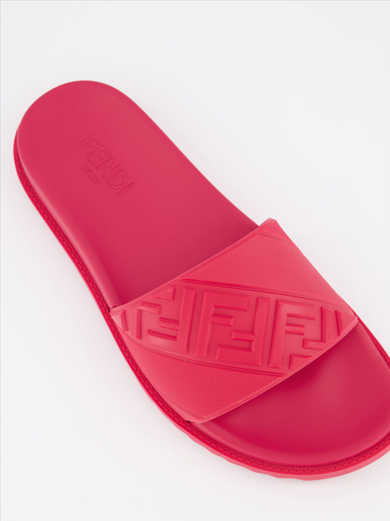 Chaussures ouvertes Claquettes FF Fendi Rouge Homme