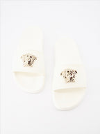 Chaussures ouvertes Claquettes Medusa Versace Blanc Femme