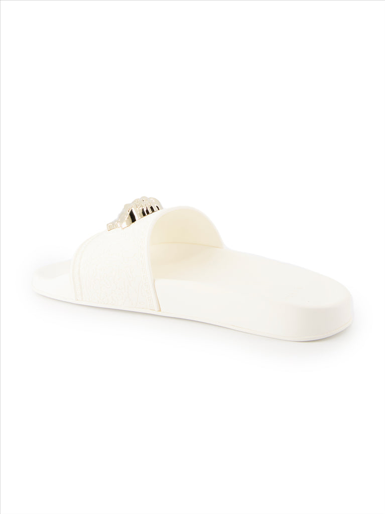 Chaussures ouvertes Claquettes Medusa Versace Blanc Femme