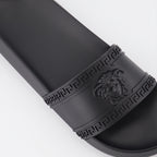 Chaussures ouvertes Claquettes Medusa Versace Noir Homme