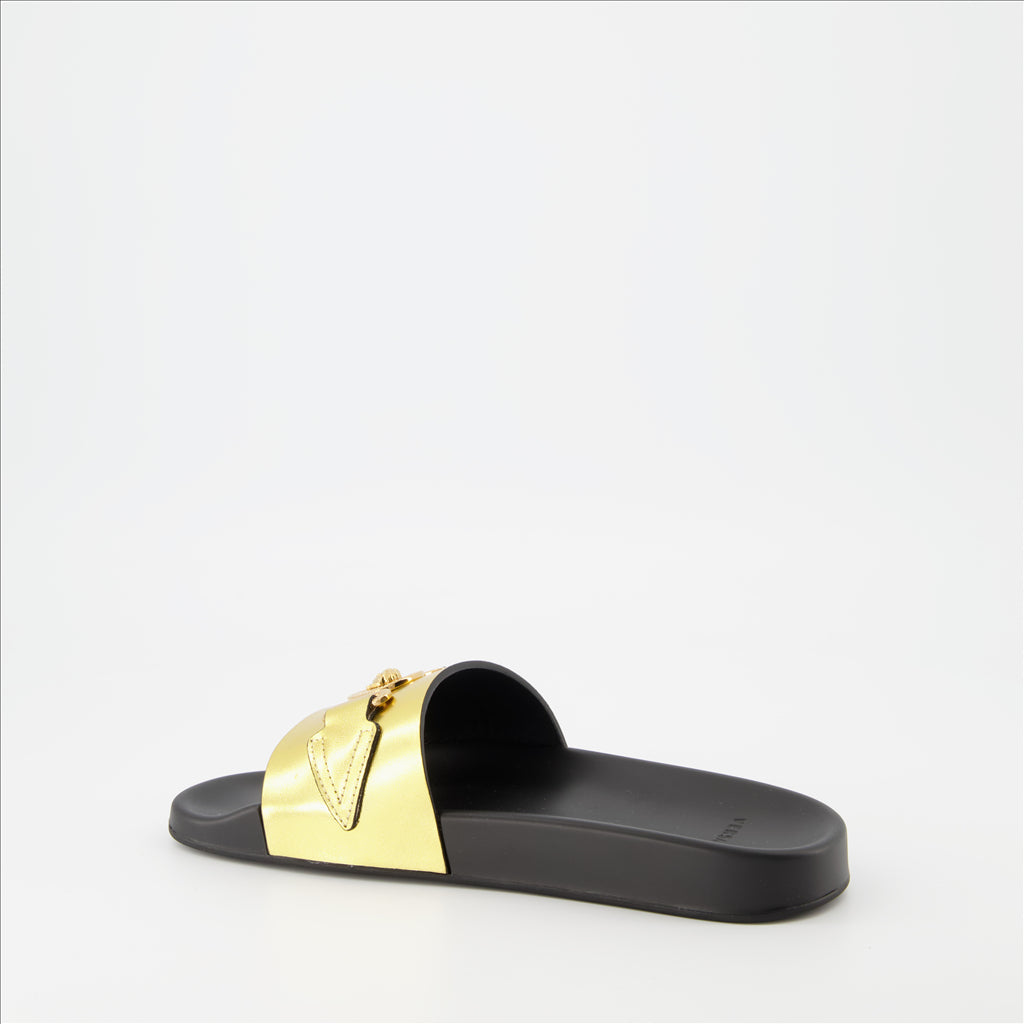 Offene schuhe Claquettes Medusa Versace Gold Femme