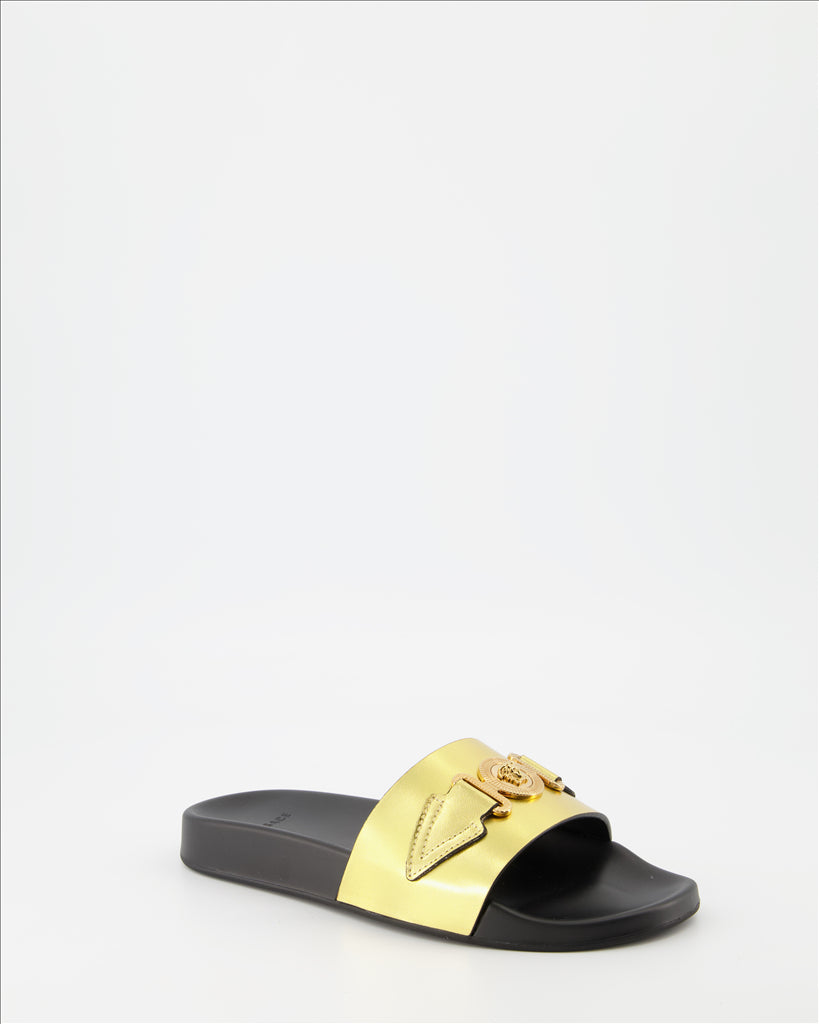 Offene schuhe Claquettes Medusa Versace Gold Femme