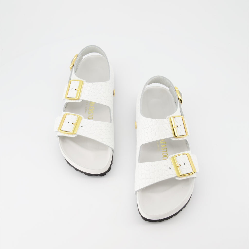 オープントゥシューズ ミラノのスライド Birkenstock 白 女性