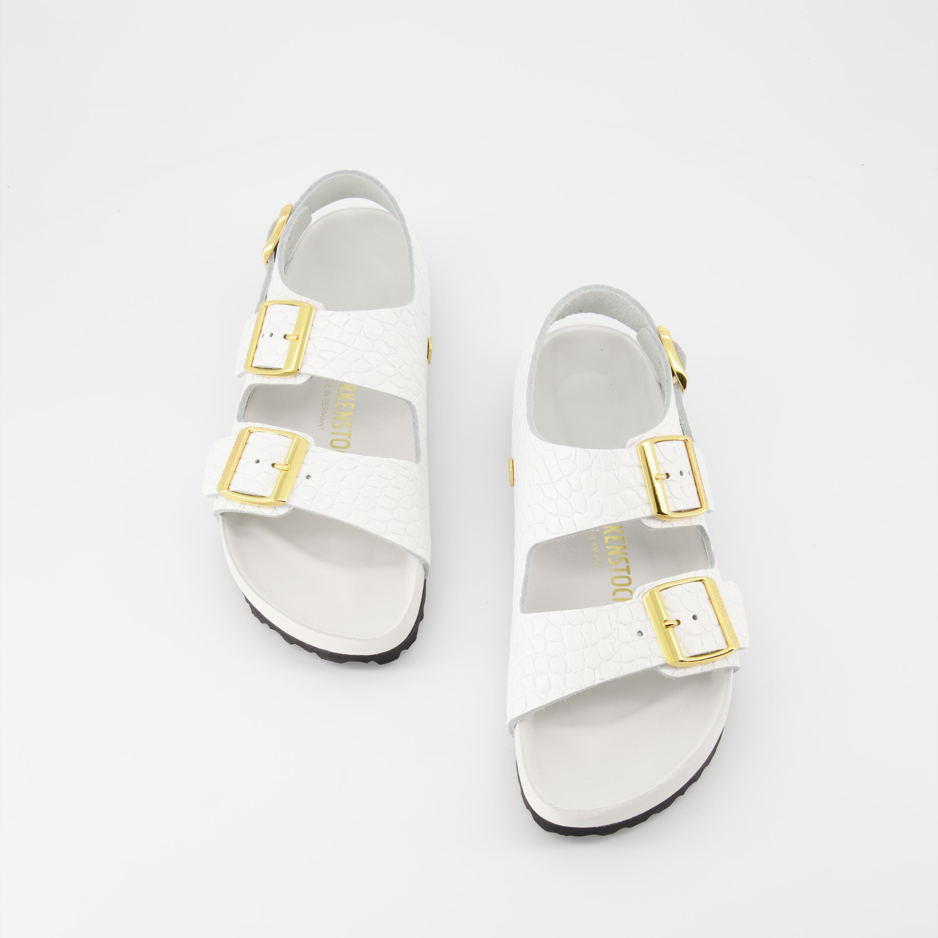 オープントゥシューズ ミラノのスライド Birkenstock 白 女性