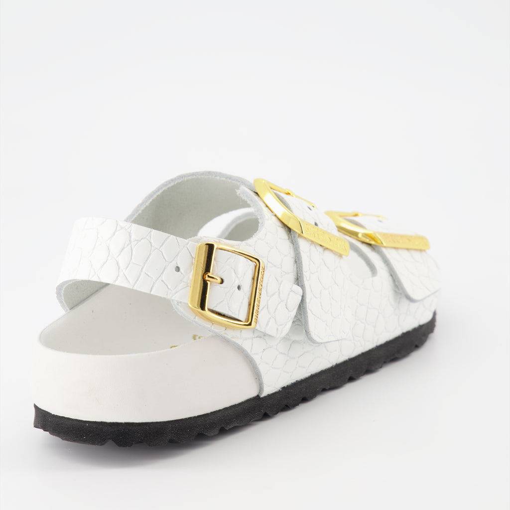 オープントゥシューズ ミラノのスライド Birkenstock 白 女性