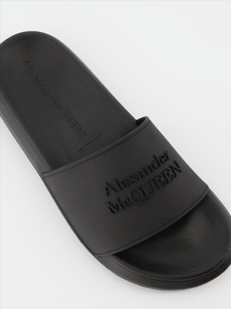 Sneakers Claquettes à logo Alexander McQueen Nero Femme