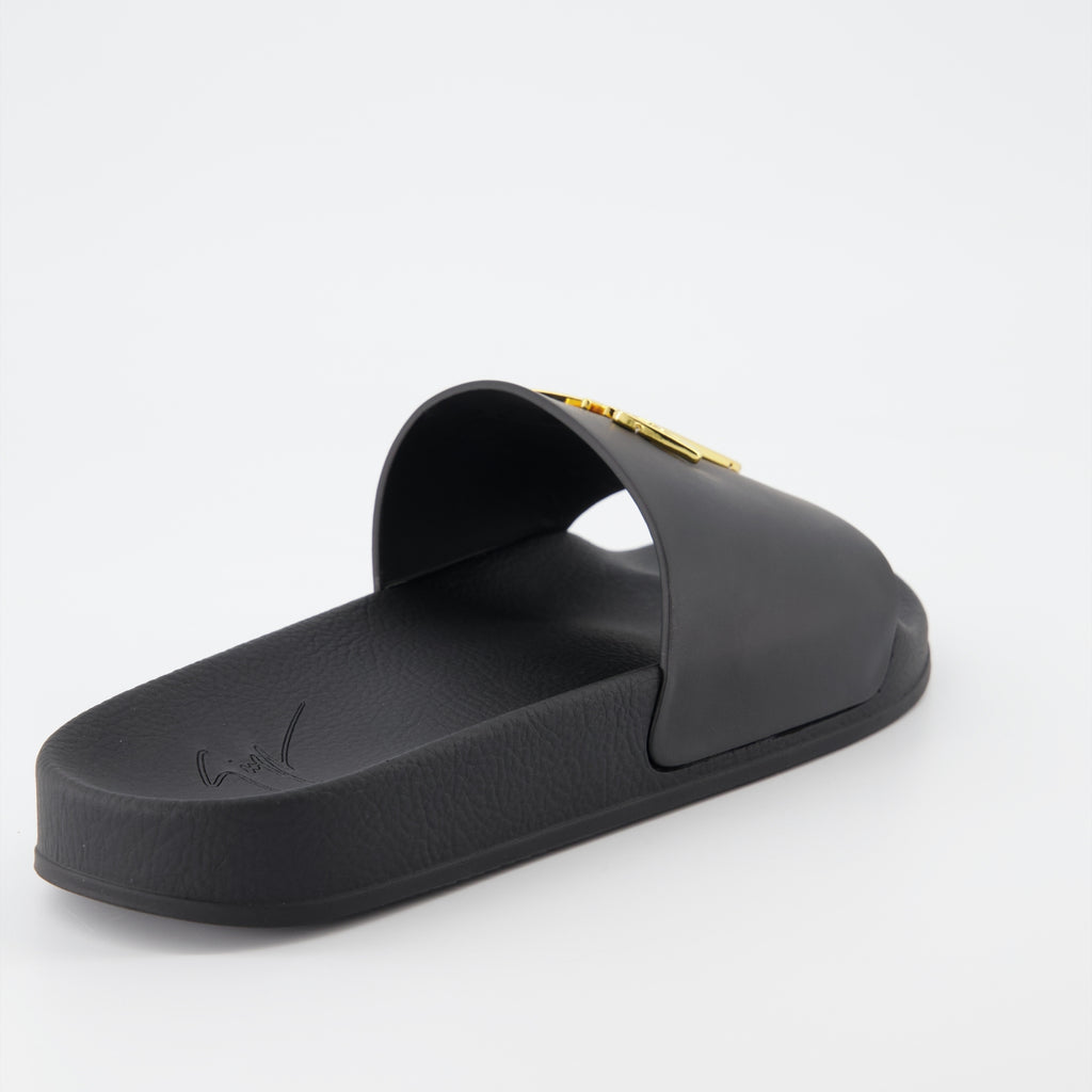 Chaussures ouvertes Claquettes à logo Giuseppe Zanotti Noir Homme