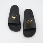 Chaussures ouvertes Claquettes à logo Giuseppe Zanotti Noir Homme