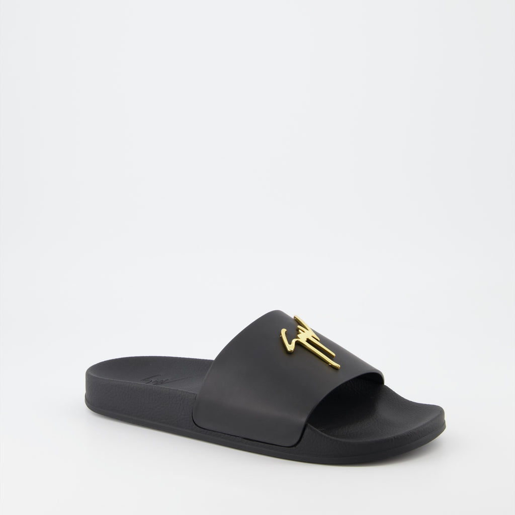 Chaussures ouvertes Claquettes à logo Giuseppe Zanotti Noir Homme