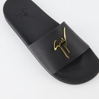 Chaussures ouvertes Claquettes à logo Giuseppe Zanotti Noir Homme