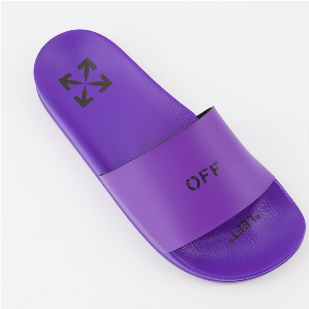 オープントゥシューズ オフスタンプスライド Off-White 紫 女性