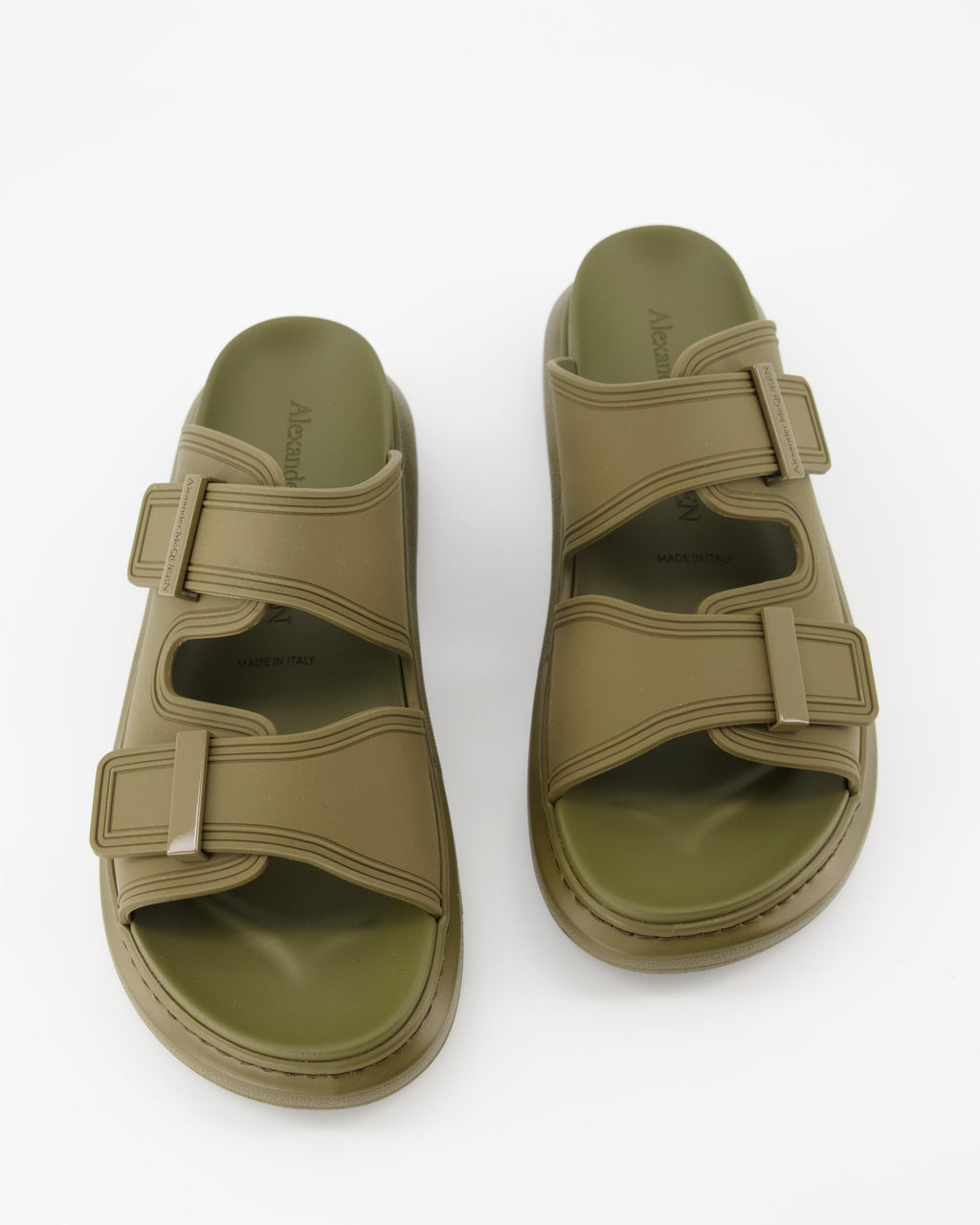 Chaussures ouvertes Claquettes oversize Alexander McQueen Vert Homme