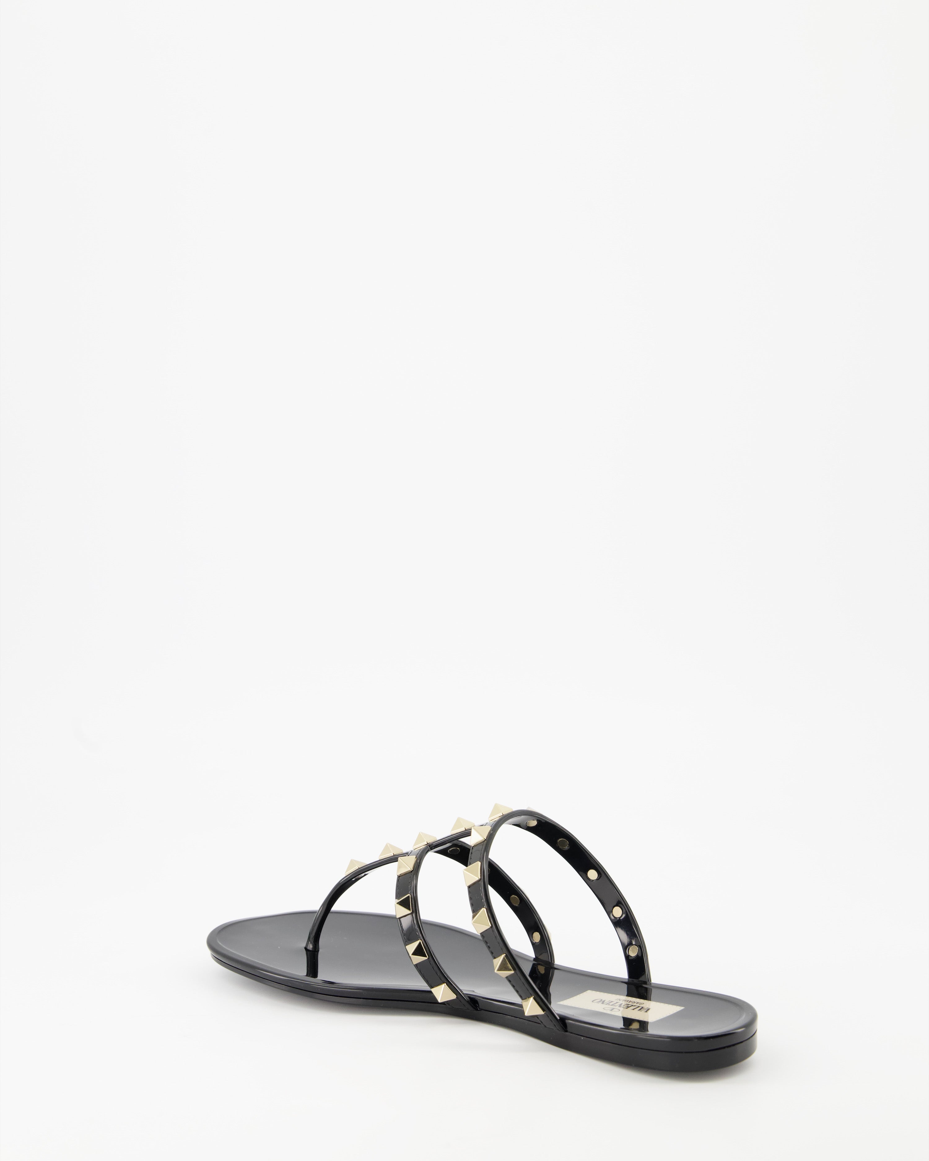 Open shoes Rockstud slides Valentino Garavani Black Women