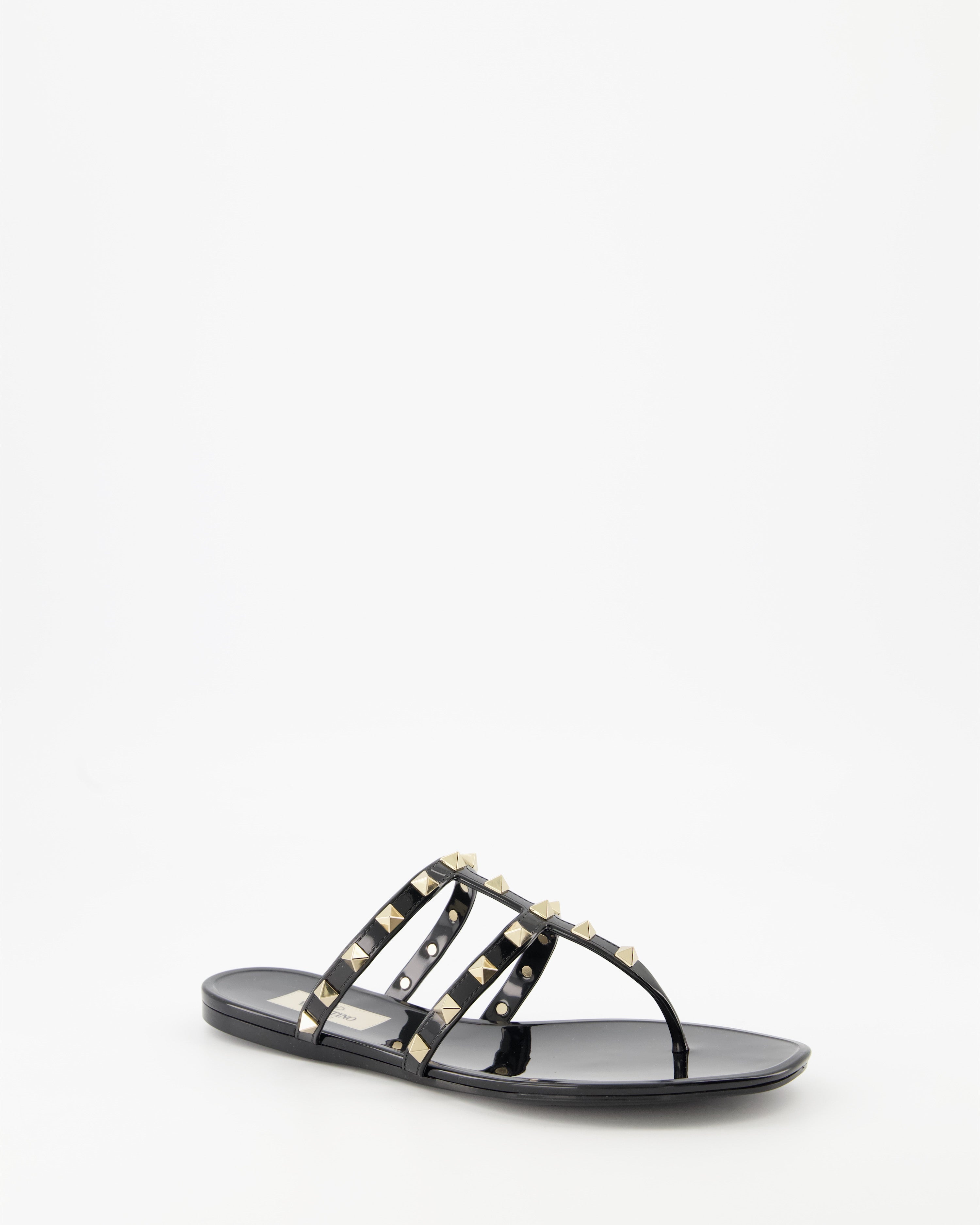 Open shoes Rockstud slides Valentino Garavani Black Women