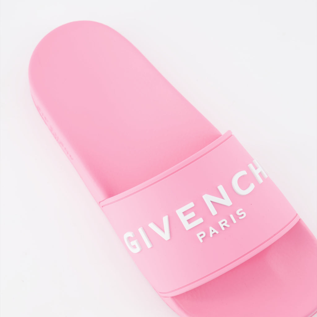 Chaussures ouvertes Claquettes à logo Givenchy Rose Femme