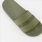 Open shoes Logo slides Burberry Green Man
